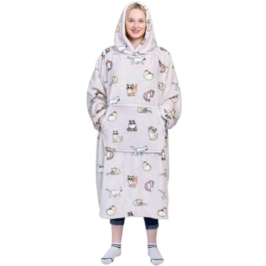 Wearable Blanket Sweatshirt Gifts for Women and Men Warm and Cozy Giant Blanket Hoodie Thick Flannel Blanket with Sleeves and G
Wearable Blanket Sweatshirt Gifts for Women and Men Warm and Cozy Giant Blanket Hoodie Thick Flannel Blanket with Sleeves and G