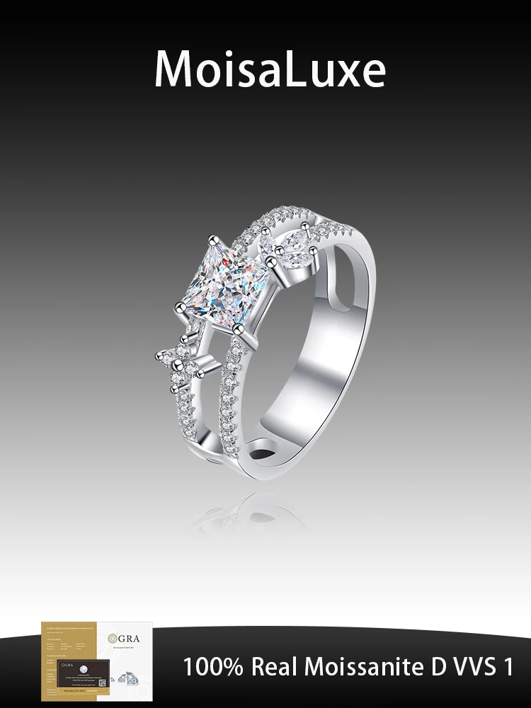 MoisaLuxe Official Store GRA Moissanite Plata Sterling 925 Silver Women's Wedding Muzi Princess Square Moissanite Ring
MoisaLuxe Official Store GRA Moissanite Plata Sterling 925 Silver Women's Wedding Muzi Princess Square Moissanite Ring