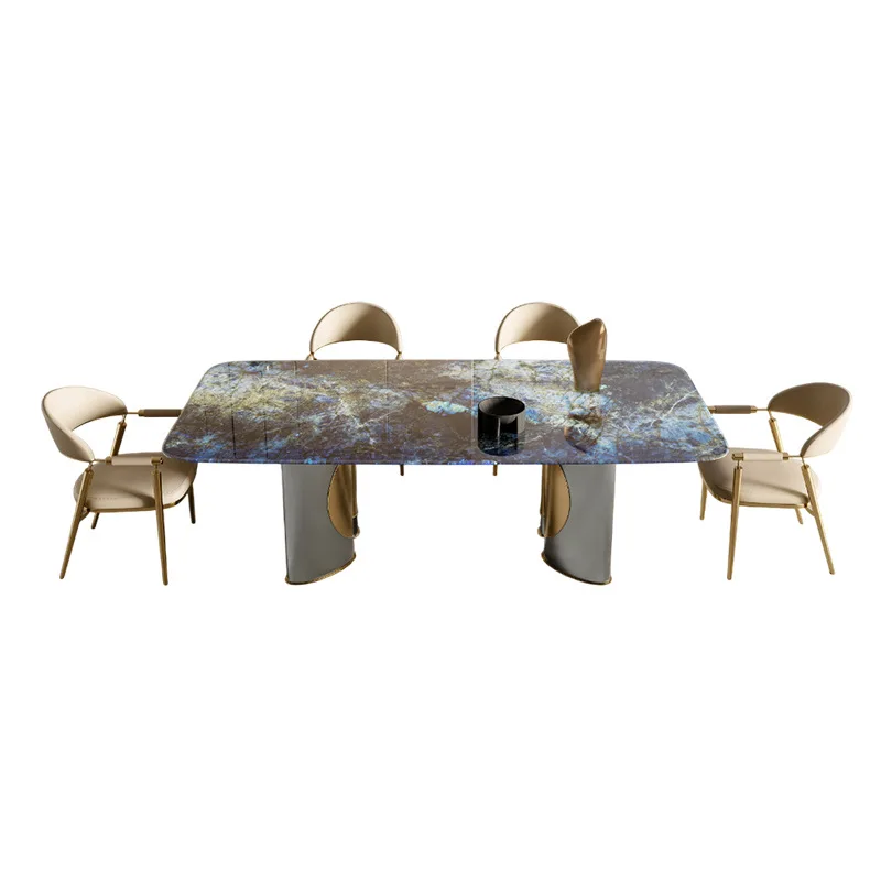 Italian natural marble light luxury high-end luxury microcrystalline stone dining table supercrystalline stone household
Italian natural marble light luxury high-end luxury microcrystalline stone dining table supercrystalline stone household