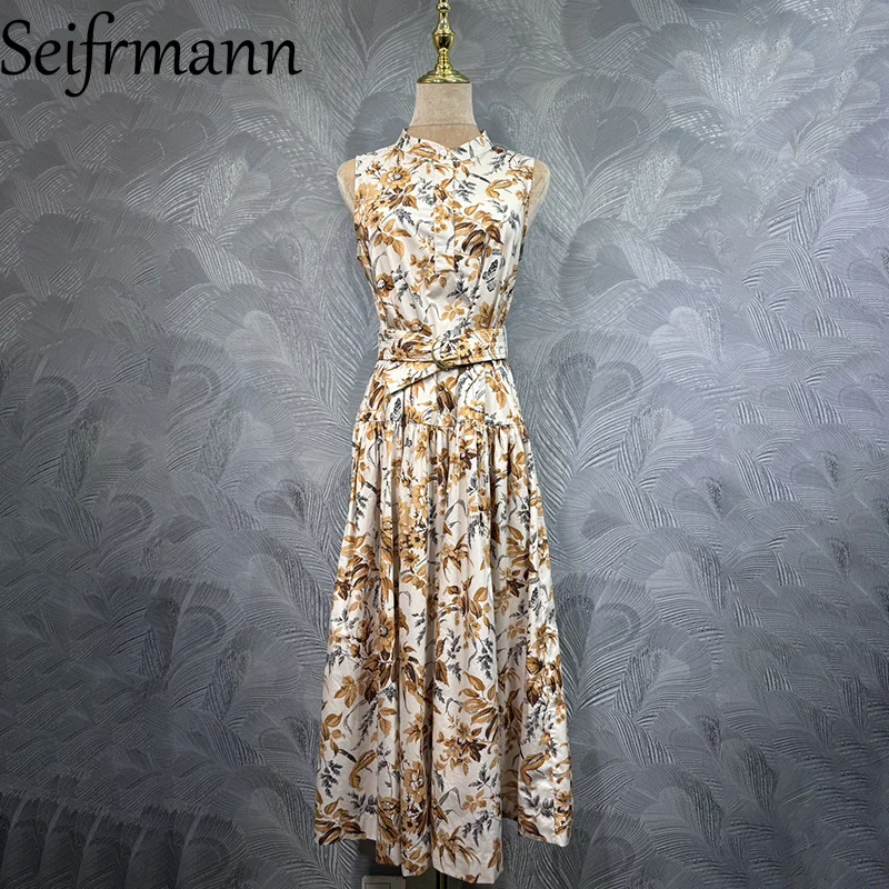2026 Summer Women's New Fashionable Stand up Collar Sleeveless Cotton Printed Belt Waist cinching Dress
2026 Summer Women's New Fashionable Stand up Collar Sleeveless Cotton Printed Belt Waist cinching Dress