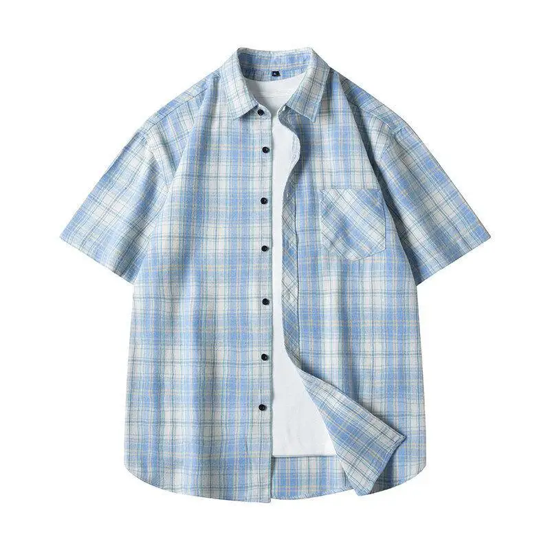 Men's plus Size Checkered Short Sweed Shirt Loose Fit Cotton Summer Casual Shirt CleanFit Style Inner Wear Male Fashion
Men's plus Size Checkered Short Sweed Shirt Loose Fit Cotton Summer Casual Shirt CleanFit Style Inner Wear Male Fashion