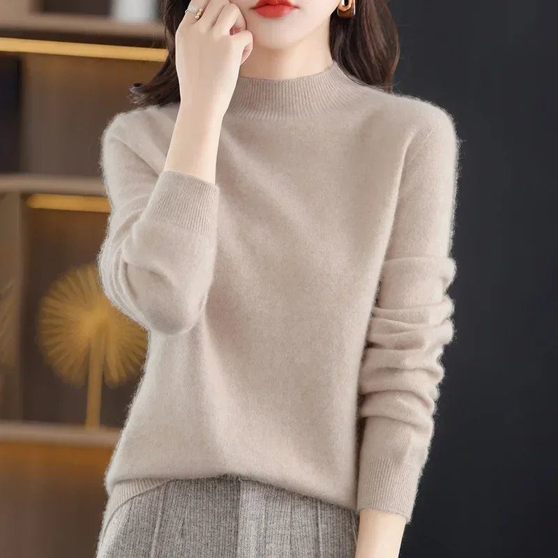 100% Pure Wool Half-neck Pullover In Autumn And Winter New Cashmere Sweater Women's Casual Knit Top Women's Coat
100% Pure Wool Half-neck Pullover In Autumn And Winter New Cashmere Sweater Women's Casual Knit Top Women's Coat