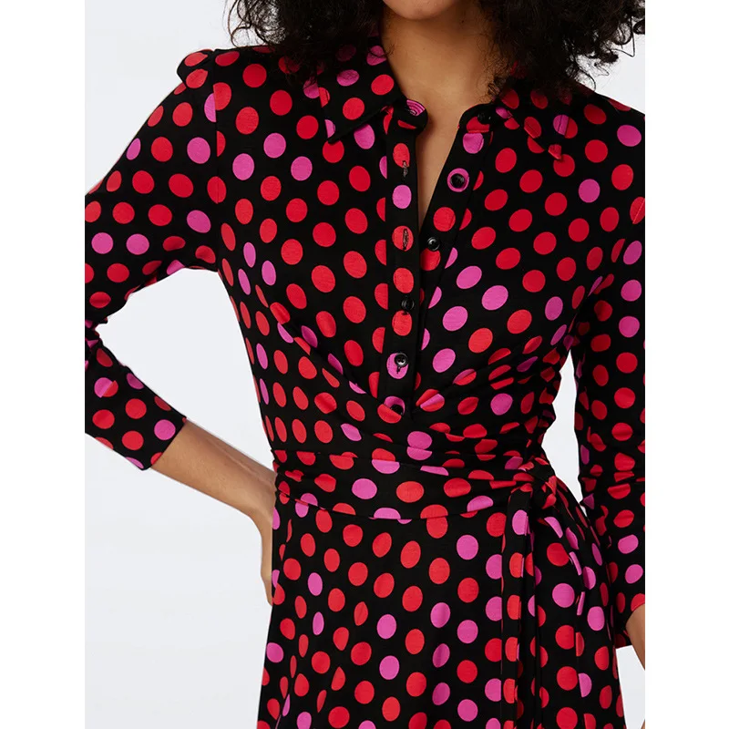 Ele Magic Dot Pattern irt Sle Wrap Dr Spring Summer New Arrival Raspberrry Color Turn Collar Midi Skirt Dr
Ele Magic Dot Pattern irt Sle Wrap Dr Spring Summer New Arrival Raspberrry Color Turn Collar Midi Skirt Dr