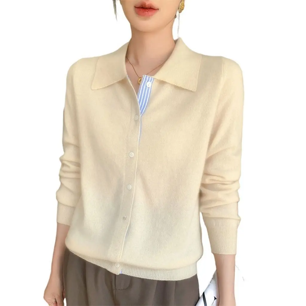 Women's Knitted Cardigan Long Sleeve Overhead Shirt Collar Polo Shirt Wholesale Autumn New Style Fashionable Casual Top
Women's Knitted Cardigan Long Sleeve Overhead Shirt Collar Polo Shirt Wholesale Autumn New Style Fashionable Casual Top