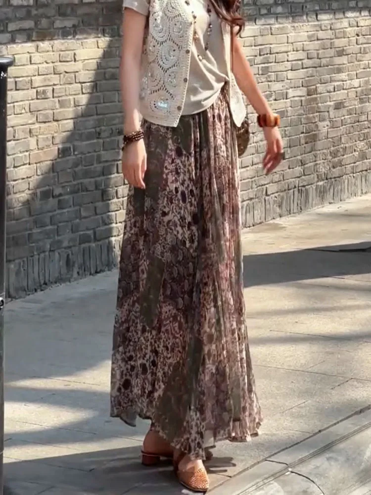 Новая летняя свободная юбка с принтом, эластичным поясом и драпировкой, в стиле ретро, повседневная, для женщин
Новая летняя свободная юбка с принтом, эластичным поясом и драпировкой, в стиле ретро, повседневная, для женщин