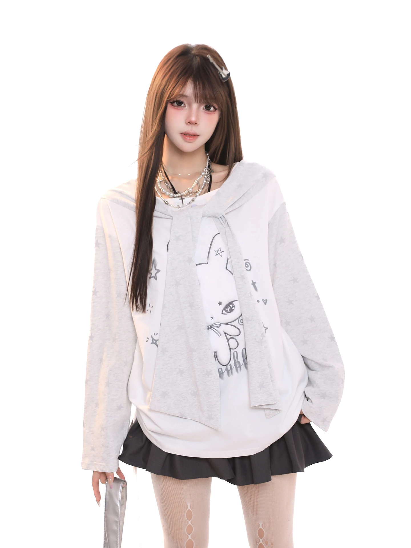 Loose Long Sleeve T-Shirt Women's Casual Style Star Print Spring Lazy Fashion Super Beautiful Top Korean Style Streetwear
Loose Long Sleeve T-Shirt Women's Casual Style Star Print Spring Lazy Fashion Super Beautiful Top Korean Style Streetwear