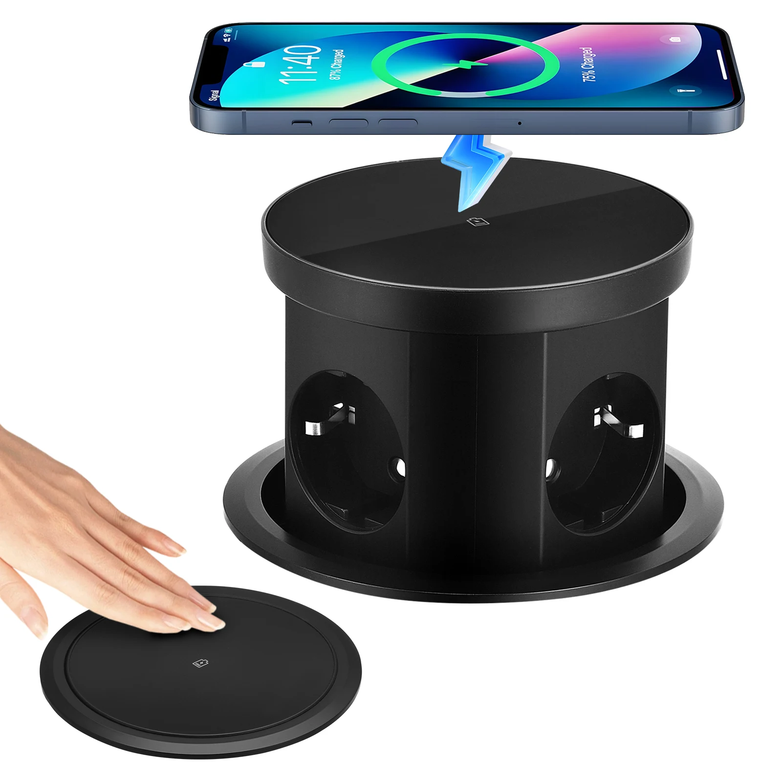 Электрические подъемные розетки Скрытая настольная моторизованная выдвижная розетка с беспроводной зарядкой через USB Стандарт ЕС
Электрические подъемные розетки Скрытая настольная моторизованная выдвижная розетка с беспроводной зарядкой через USB Стандарт ЕС