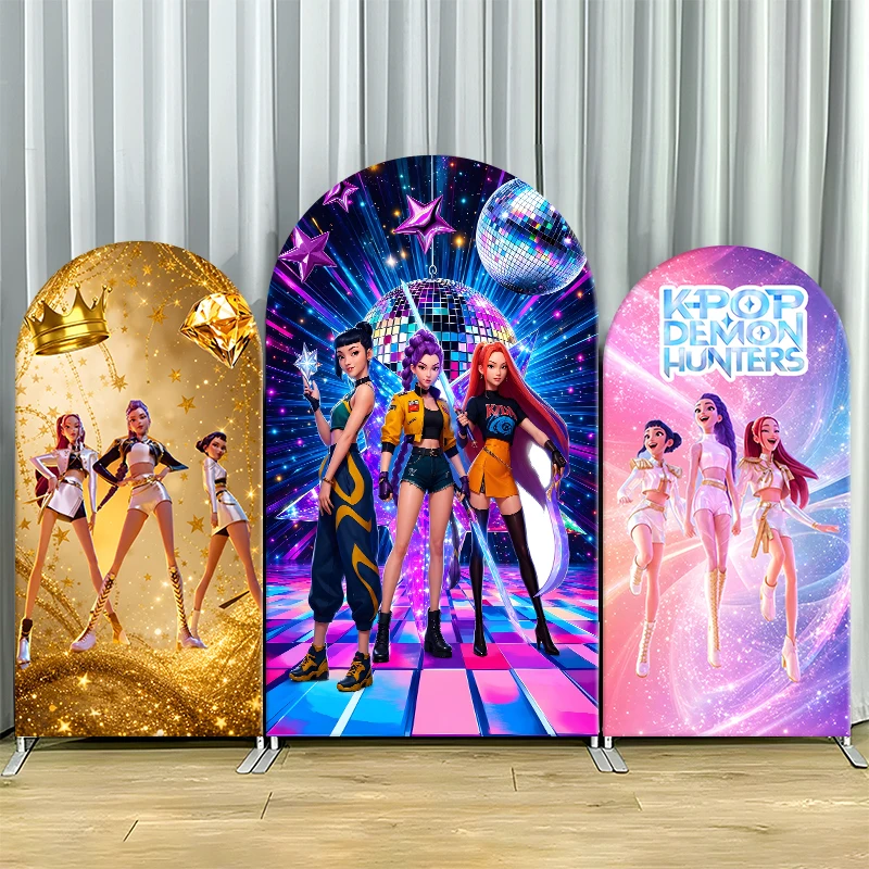 Kpop Demon Hunters Arch Backdrop Cover Disco Dance Birthday Party Background Cloth Photo Booth Stage Decoration Custom Banner
Kpop Demon Hunters Arch Backdrop Cover Disco Dance Birthday Party Background Cloth Photo Booth Stage Decoration Custom Banner