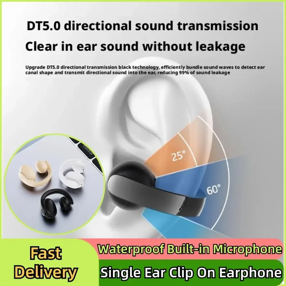 Single Ear Clip Wireless Bluetooth Earphone Noise Canceling Sports Earphones Waterproof Clip Built-in Microphone Sport Headphone
Single Ear Clip Wireless Bluetooth Earphone Noise Canceling Sports Earphones Waterproof Clip Built-in Microphone Sport Headphone