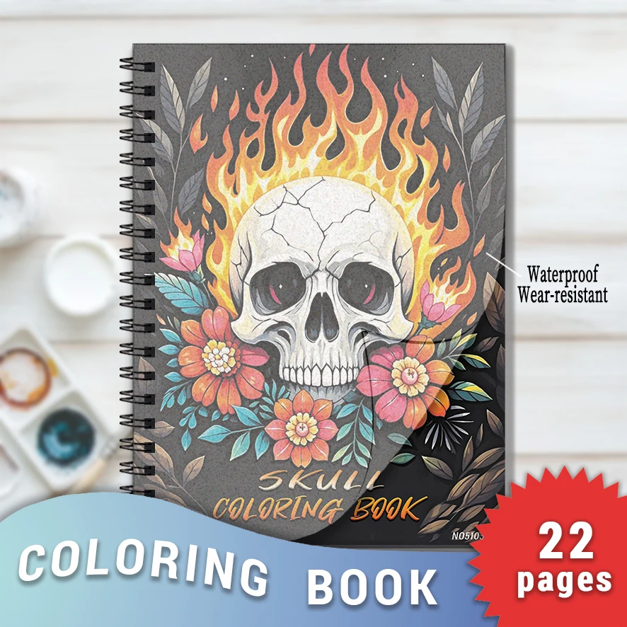 Skull Coloring Book for Adults - 8.3x11.2 inches 22 pages coloring book - helps relieve stress and soothe emotions
Skull Coloring Book for Adults - 8.3x11.2 inches 22 pages coloring book - helps relieve stress and soothe emotions