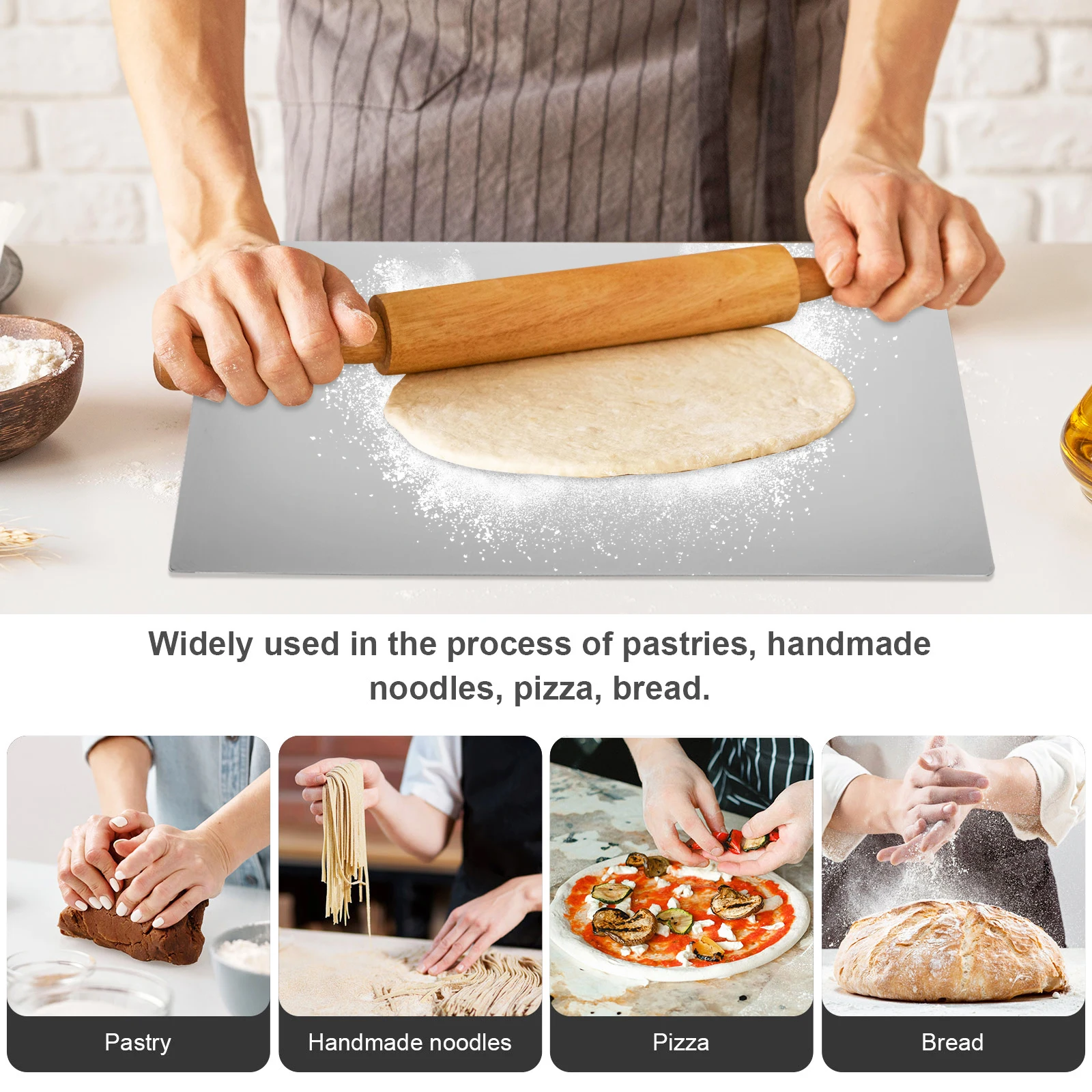 Stainless Steel Chopping Thick Kitchen Cutting Food Prep Board Non-Stick Easy Kneading Board For Home Use
Stainless Steel Chopping Thick Kitchen Cutting Food Prep Board Non-Stick Easy Kneading Board For Home Use