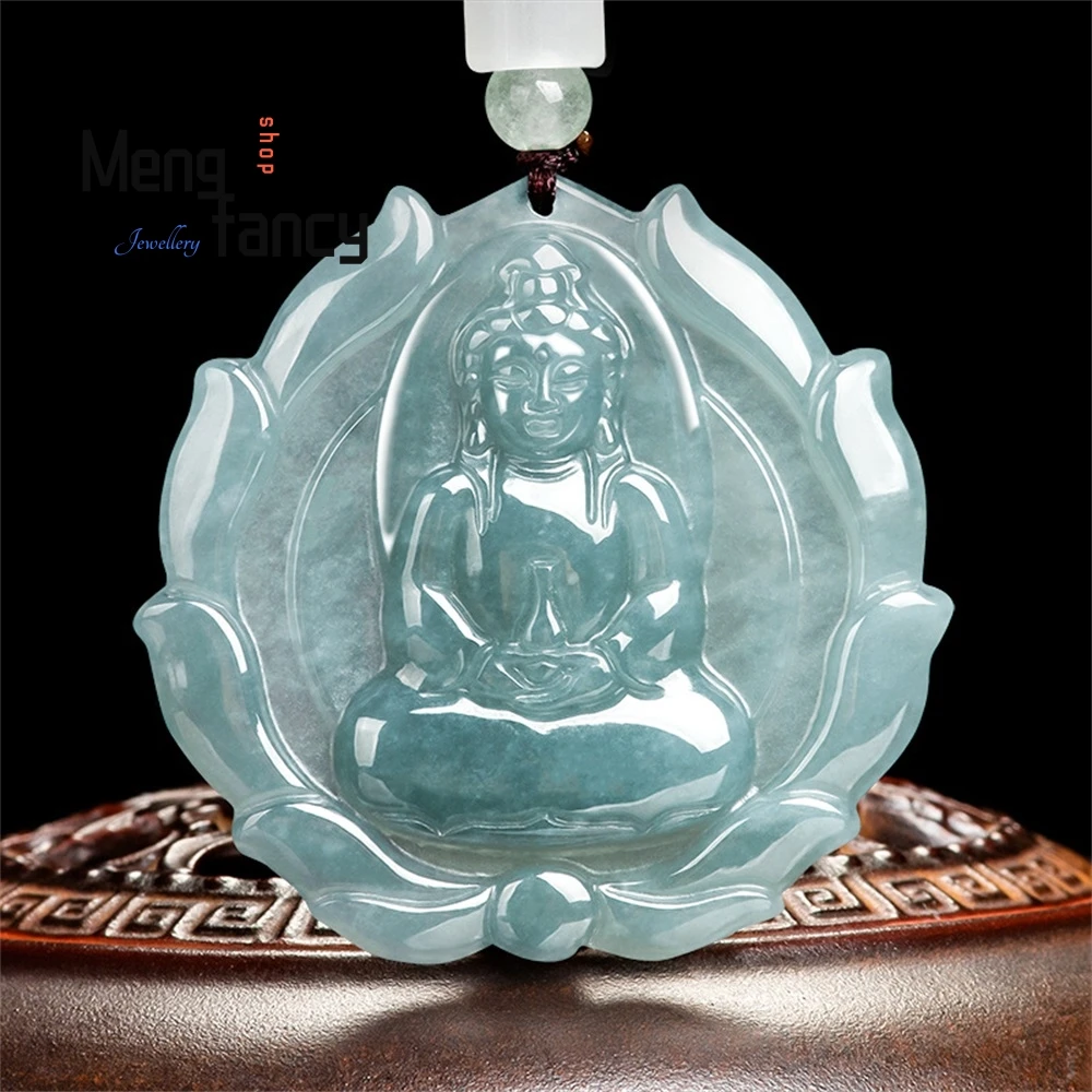 Genuine Natural A Goods Jade Blue Water Lotus Net Bottle Avalokitesvara Pendant Ice Jade For Men And Women Ensure Safety Pendant
Genuine Natural A Goods Jade Blue Water Lotus Net Bottle Avalokitesvara Pendant Ice Jade For Men And Women Ensure Safety Pendant
