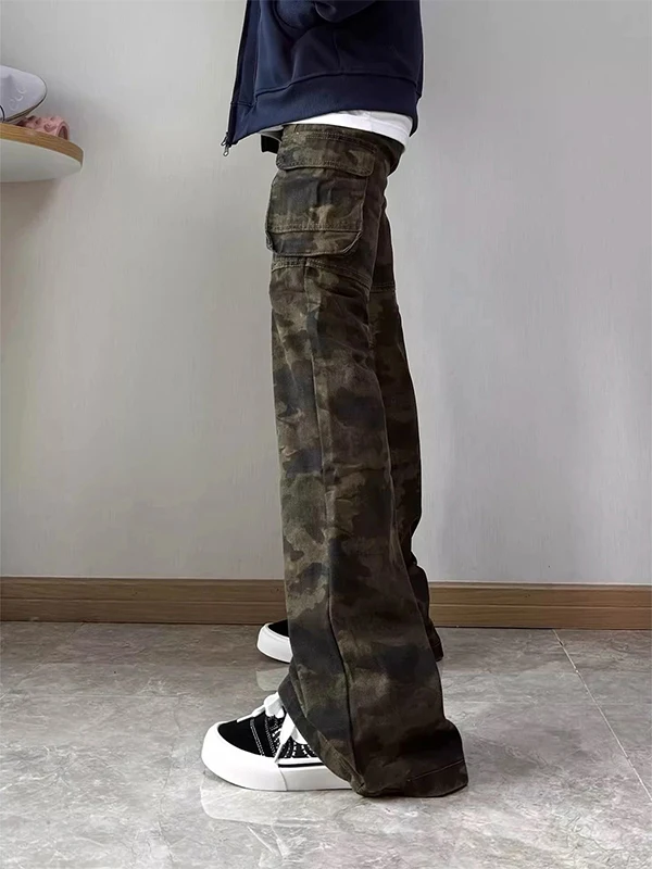 American Retro Camouflage Flared Work Pants Men's Spring Slim High Street Vibe Jeans Leg Lengthening Straight Leg Pants
American Retro Camouflage Flared Work Pants Men's Spring Slim High Street Vibe Jeans Leg Lengthening Straight Leg Pants