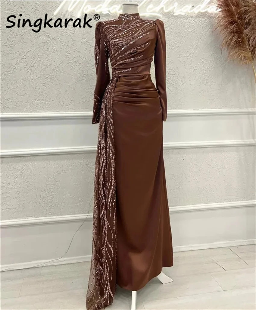Luxury Middle East Evening Dresses Long Sleeves Gowns Wedding Gowns Bead Sequins Robe Vestidos De Noche Customized
Luxury Middle East Evening Dresses Long Sleeves Gowns Wedding Gowns Bead Sequins Robe Vestidos De Noche Customized