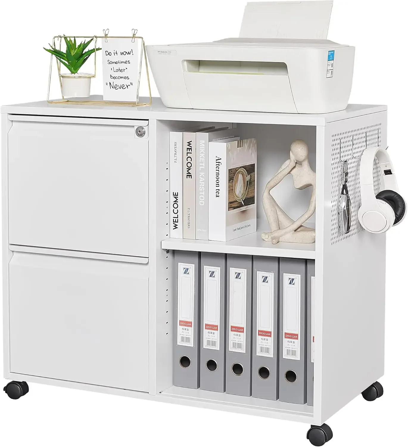 Mobile File Cabinet, Metal Lateral Rolling Printer Stand Filing Cabinets with Shelves for Home Office-Storage A4/F4/Letter
Mobile File Cabinet, Metal Lateral Rolling Printer Stand Filing Cabinets with Shelves for Home Office-Storage A4/F4/Letter