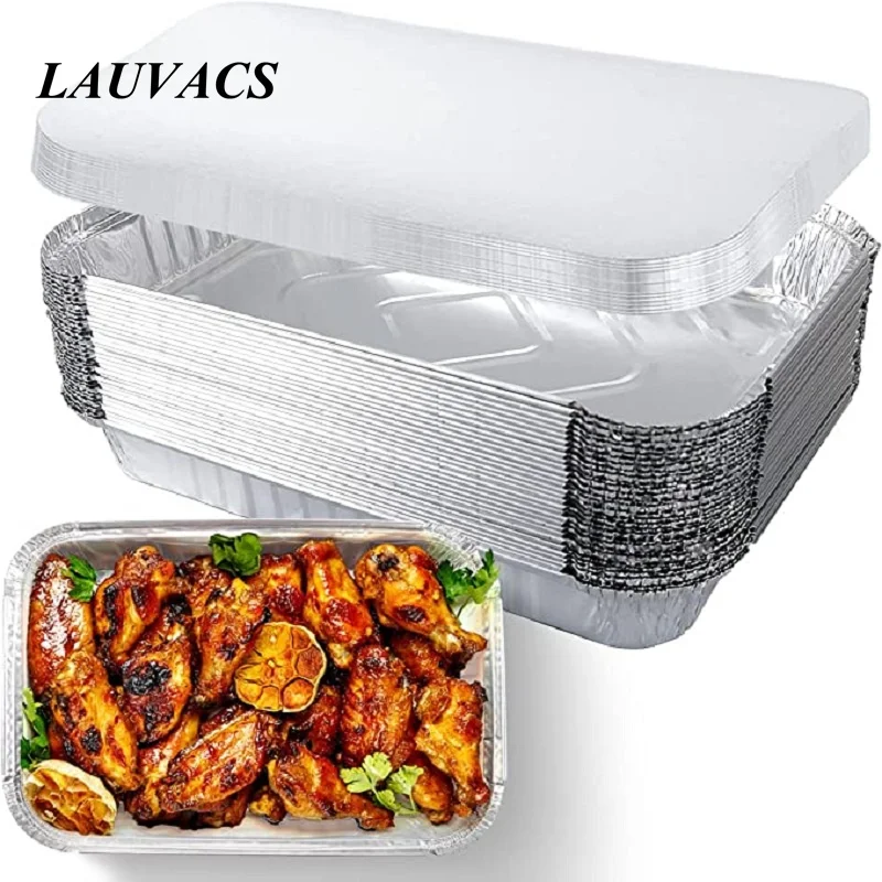 50pcs Rectangle Aluminum Foil Trays With Cover Disposable Takeaway Pan Aluminum Food Container For Take Out Restaurant
50pcs Rectangle Aluminum Foil Trays With Cover Disposable Takeaway Pan Aluminum Food Container For Take Out Restaurant