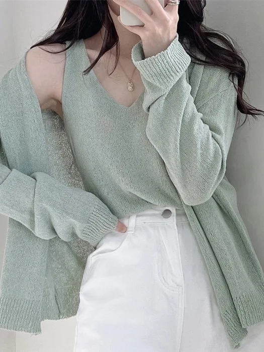 Soft Cozy Women's Sweater Cardigan Gentle Style Spring Autumn Long Sleeve V-Neck Loose Fit Online Exclusive Thin Model
Soft Cozy Women's Sweater Cardigan Gentle Style Spring Autumn Long Sleeve V-Neck Loose Fit Online Exclusive Thin Model