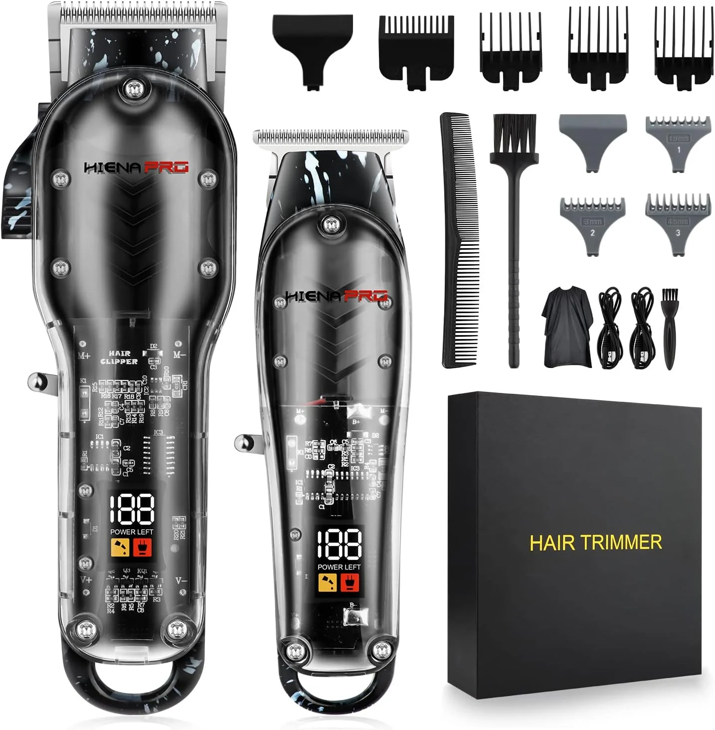Hair Clippers for Men Professional Cordless Rechargeable T Liner Trimmer Set Barber Hair Cutting Kit With LED Display Gifts
Hair Clippers for Men Professional Cordless Rechargeable T Liner Trimmer Set Barber Hair Cutting Kit With LED Display Gifts