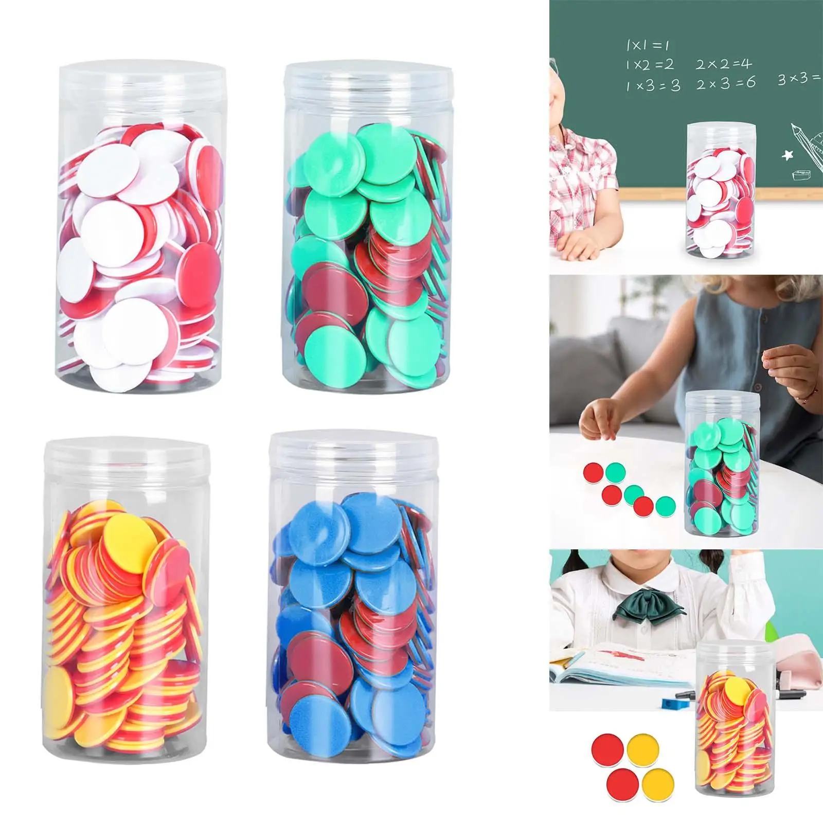 100 Pieces Math Counters for Kids Learning Counters Discs for Math Practice with Storage Bucket Bingo Chip for Game Preschool
100 Pieces Math Counters for Kids Learning Counters Discs for Math Practice with Storage Bucket Bingo Chip for Game Preschool