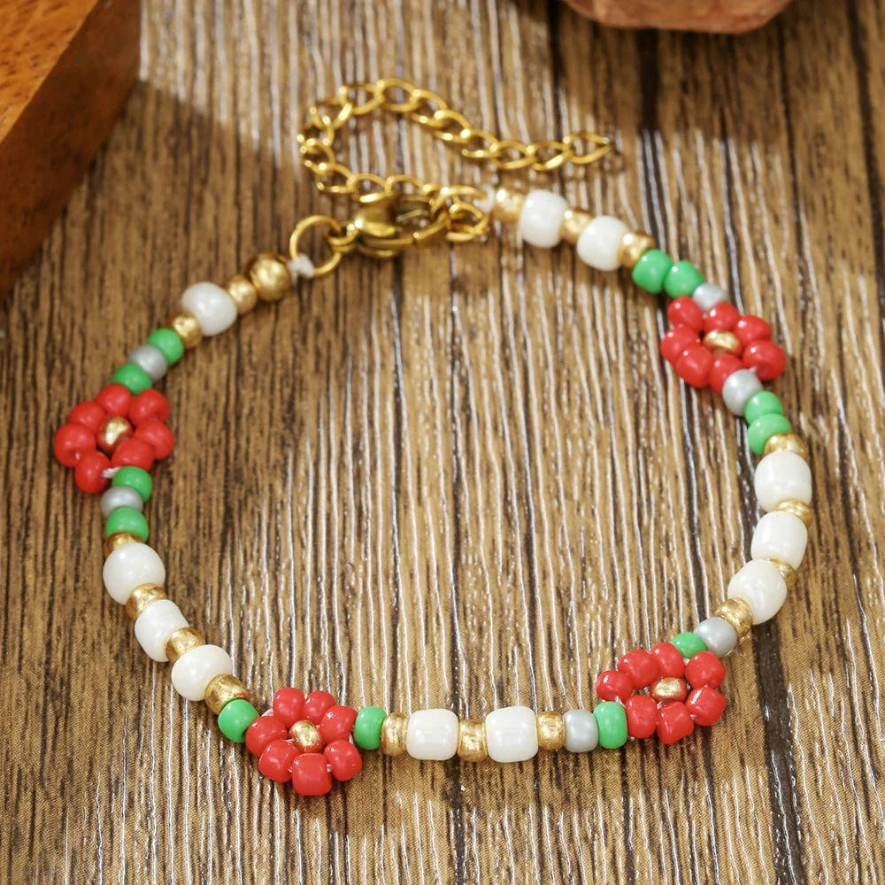 Bohemian Colorful Rice Beads Bracelet for Women Sweet Flower Beaded Bangle Necklace Jewelry
Bohemian Colorful Rice Beads Bracelet for Women Sweet Flower Beaded Bangle Necklace Jewelry