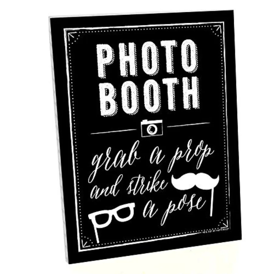 Photo Booth Sign with Stand Festive and Durable Plastic Display Indoor and Outdoor Party Decoration 10.5" x 13.75"
Photo Booth Sign with Stand Festive and Durable Plastic Display Indoor and Outdoor Party Decoration 10.5" x 13.75"