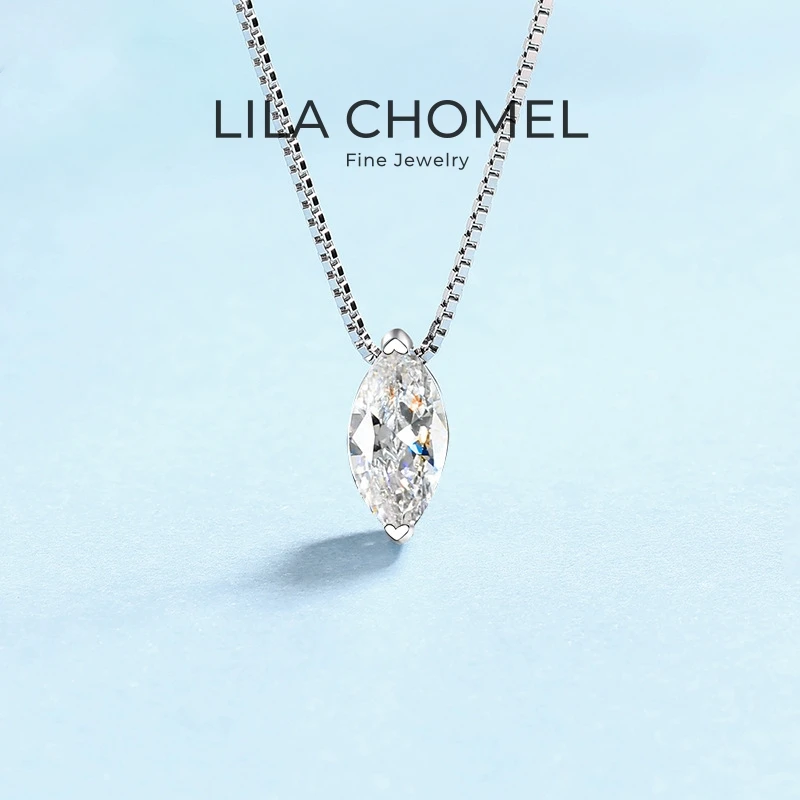 Luxury 18K White Gold Fine Jewelry 1ct Marquise Cut 5*10mm Moissanite Diamond Necklaces for Women Box Chain Girl Birthday Gift
Luxury 18K White Gold Fine Jewelry 1ct Marquise Cut 5*10mm Moissanite Diamond Necklaces for Women Box Chain Girl Birthday Gift