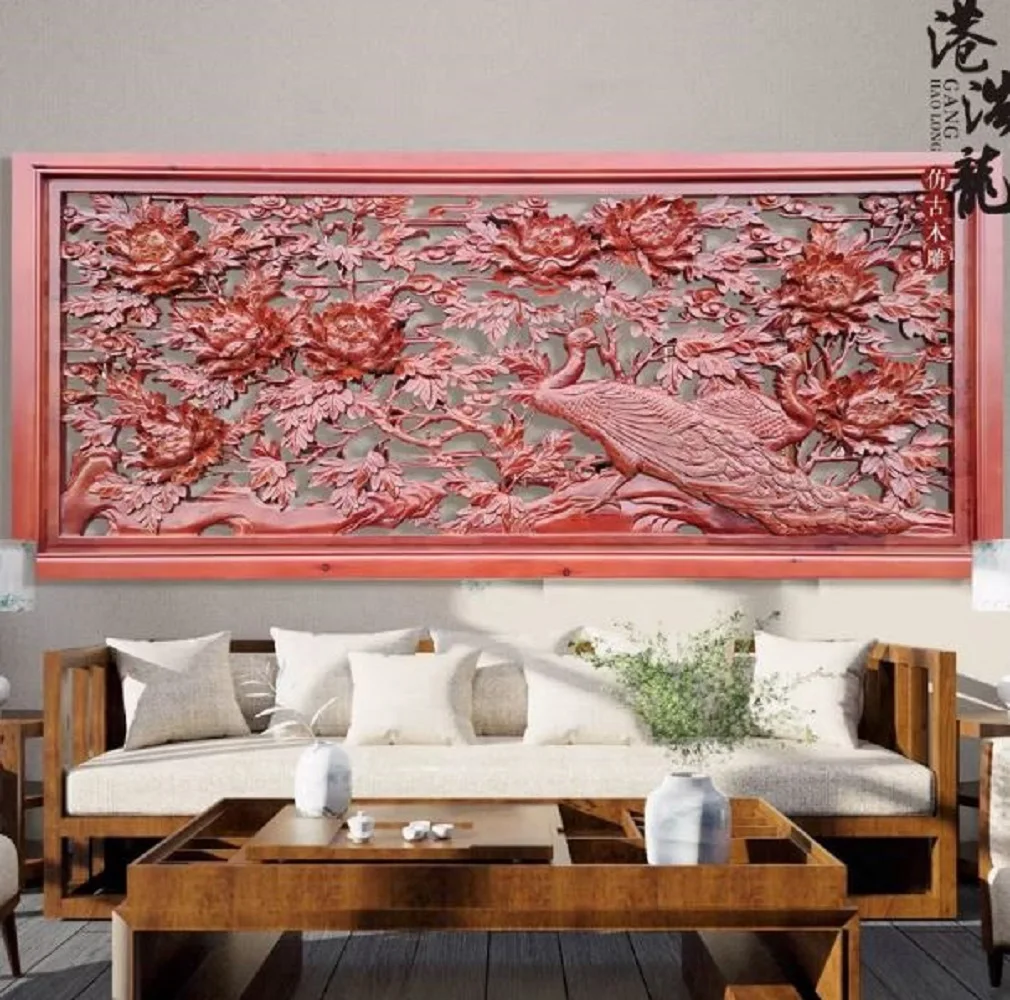 Customized personalized carving antique high-end carved board solid wood screen, entrance background wall
Customized personalized carving antique high-end carved board solid wood screen, entrance background wall