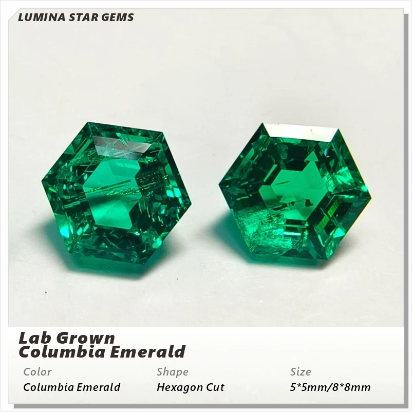 Lab Grown Colombia Emerald Hexagon Cut Green Color Hydrothermal For Jewelry Setting&Custom Design Selectable AGL Certificate
Lab Grown Colombia Emerald Hexagon Cut Green Color Hydrothermal For Jewelry Setting&Custom Design Selectable AGL Certificate