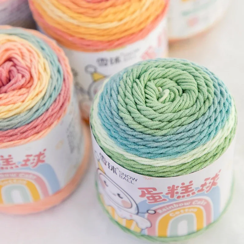 100G/Ball Rainbow Cotton Yarn Segment Dyeing 5 Ply of Milk Cotton DIY Hand Knitted Sofa Cushion Pillow Yarn 193m Crochet Yarn
100G/Ball Rainbow Cotton Yarn Segment Dyeing 5 Ply of Milk Cotton DIY Hand Knitted Sofa Cushion Pillow Yarn 193m Crochet Yarn