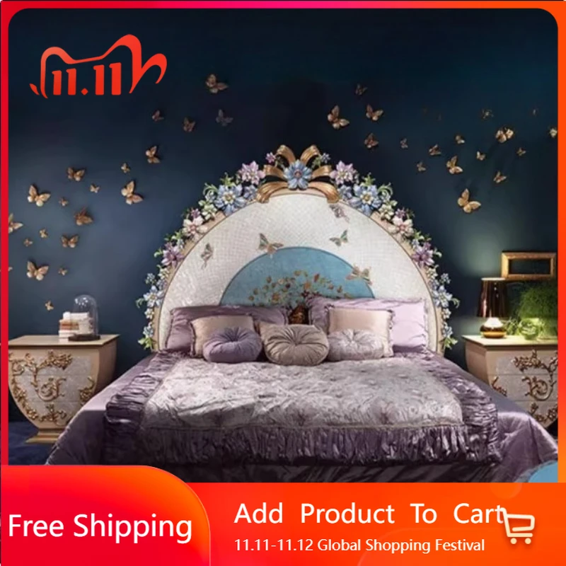 French Luxury Double Bed Romantic Aesthetics Comfortable Adult High Quality Bed Designer Queen Bedroom Beliche Hotel Furniture
French Luxury Double Bed Romantic Aesthetics Comfortable Adult High Quality Bed Designer Queen Bedroom Beliche Hotel Furniture