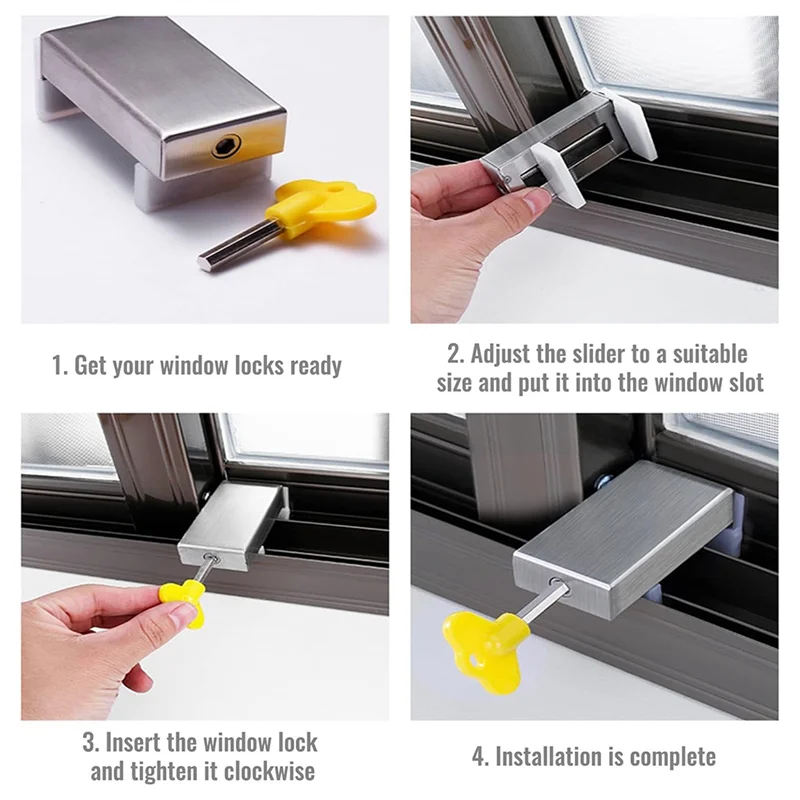 2PCS Adjustable Window Security Locks Window Limiters For Position Stopper Child Safe For Sliding
2PCS Adjustable Window Security Locks Window Limiters For Position Stopper Child Safe For Sliding