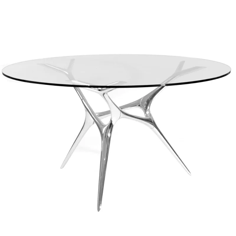 Villa round small dining table light luxury tempered glass stainless steel dining table
Villa round small dining table light luxury tempered glass stainless steel dining table
