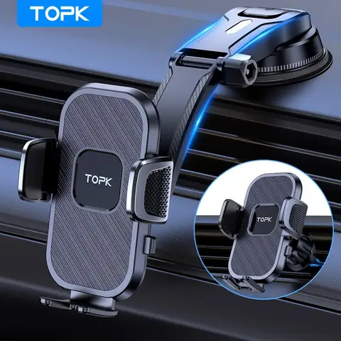 TOPK Car Phone Holder Gravity Stand for iPhone Xiaomi Samsung Car Mobile Support for Dashboard Windshield Air Vent Phone Mount