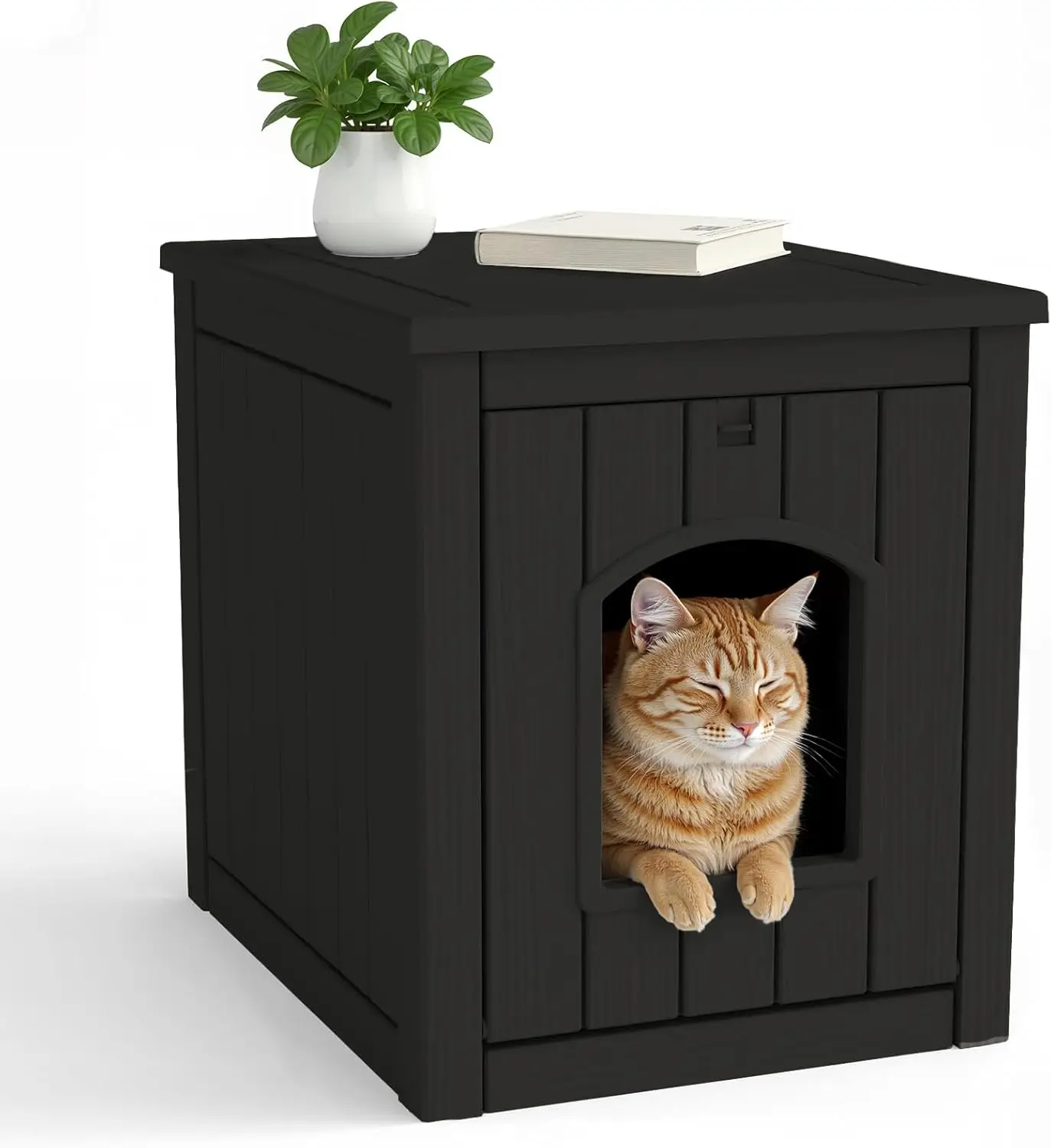 Resin Cat Litter Box Enclosure - Indoor Hidden Waterproof Furniture, Hidden Pet Box, Side Table, Black
Resin Cat Litter Box Enclosure - Indoor Hidden Waterproof Furniture, Hidden Pet Box, Side Table, Black