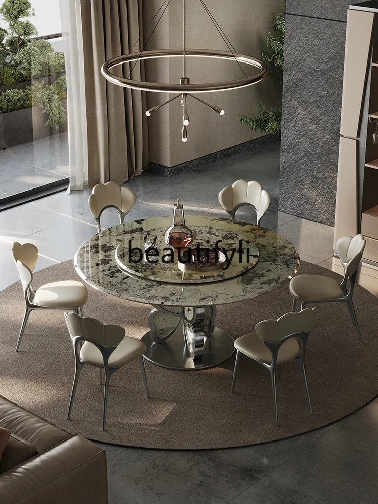 ss CModern minimalist microcrystalline stone home high-end villa marble round table with turntable
ss CModern minimalist microcrystalline stone home high-end villa marble round table with turntable