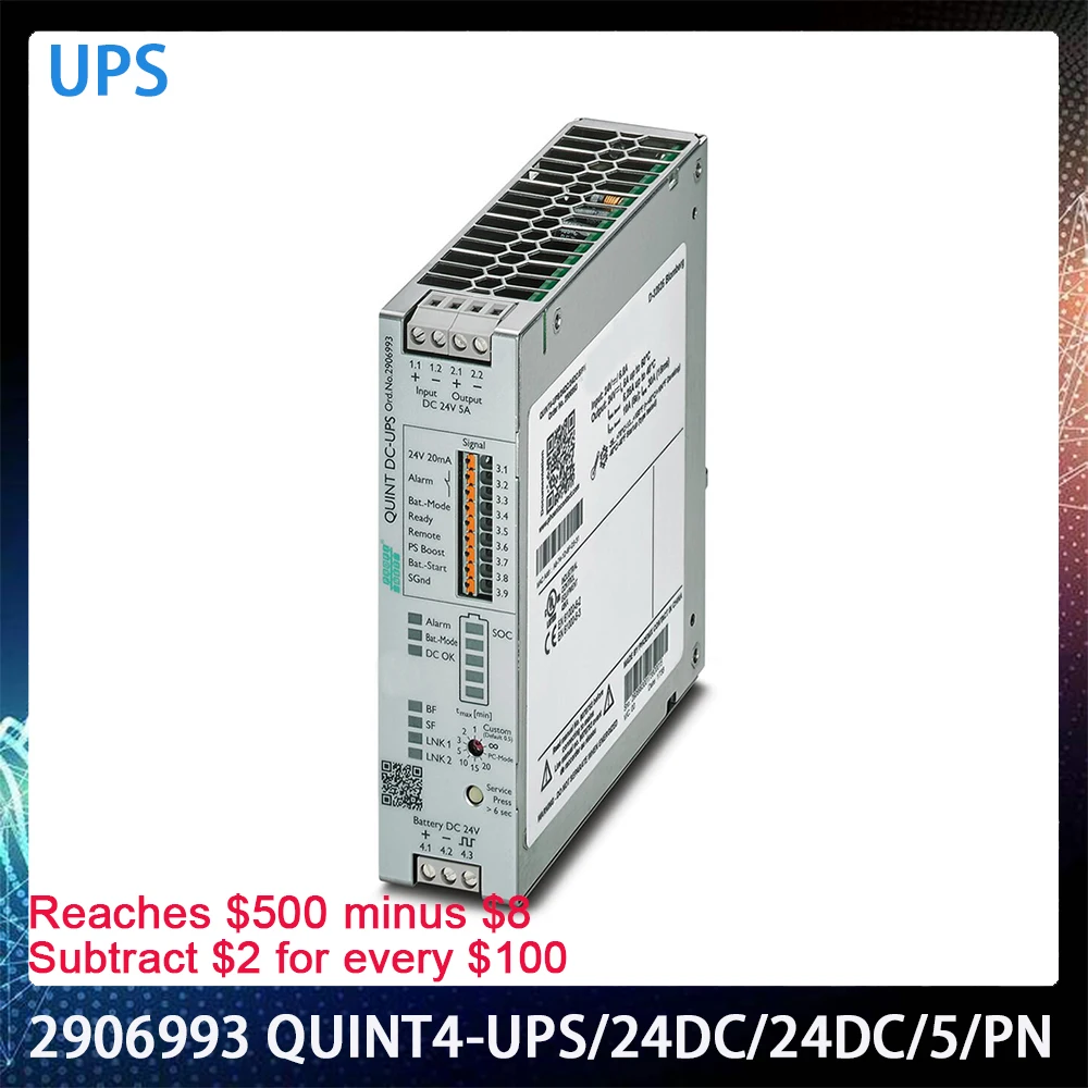 2906993 QUINT4-UPS/24DC/24DC/5/PN для источника бесперебойного питания Phoenix UPS 24VDC/5A RJ45, работает отлично, быстрая доставка
2906993 QUINT4-UPS/24DC/24DC/5/PN для источника бесперебойного питания Phoenix UPS 24VDC/5A RJ45, работает отлично, быстрая доставка