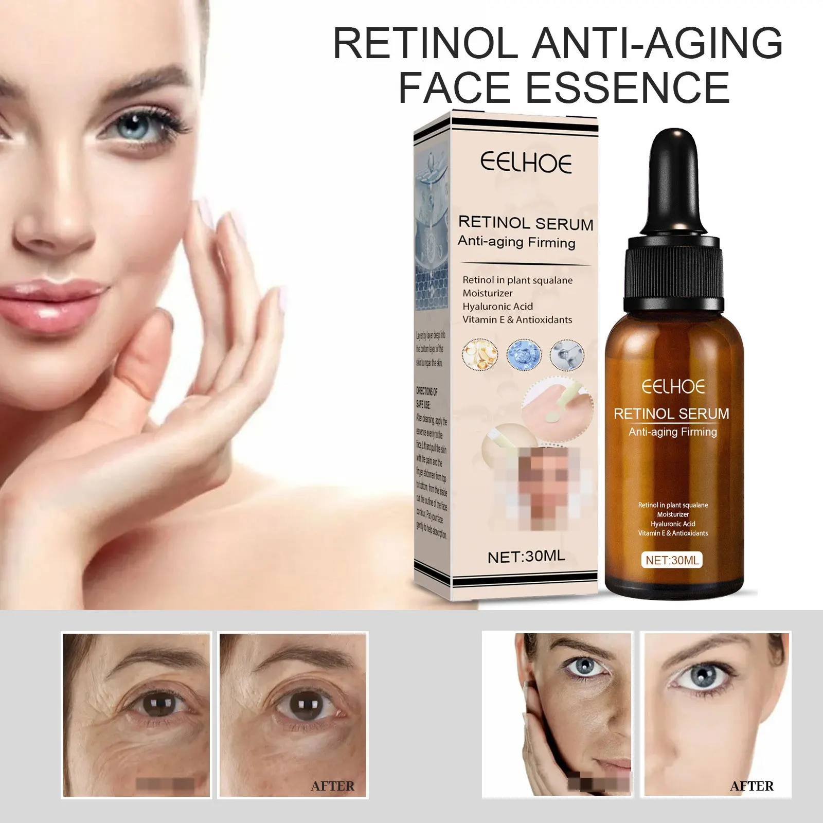 Retinol Anti-Wrinkle Serum Fade Fine Line Lifting Firming Repair Smooth Moisturizing Whitening Nourish Tighten Skin Care
Retinol Anti-Wrinkle Serum Fade Fine Line Lifting Firming Repair Smooth Moisturizing Whitening Nourish Tighten Skin Care