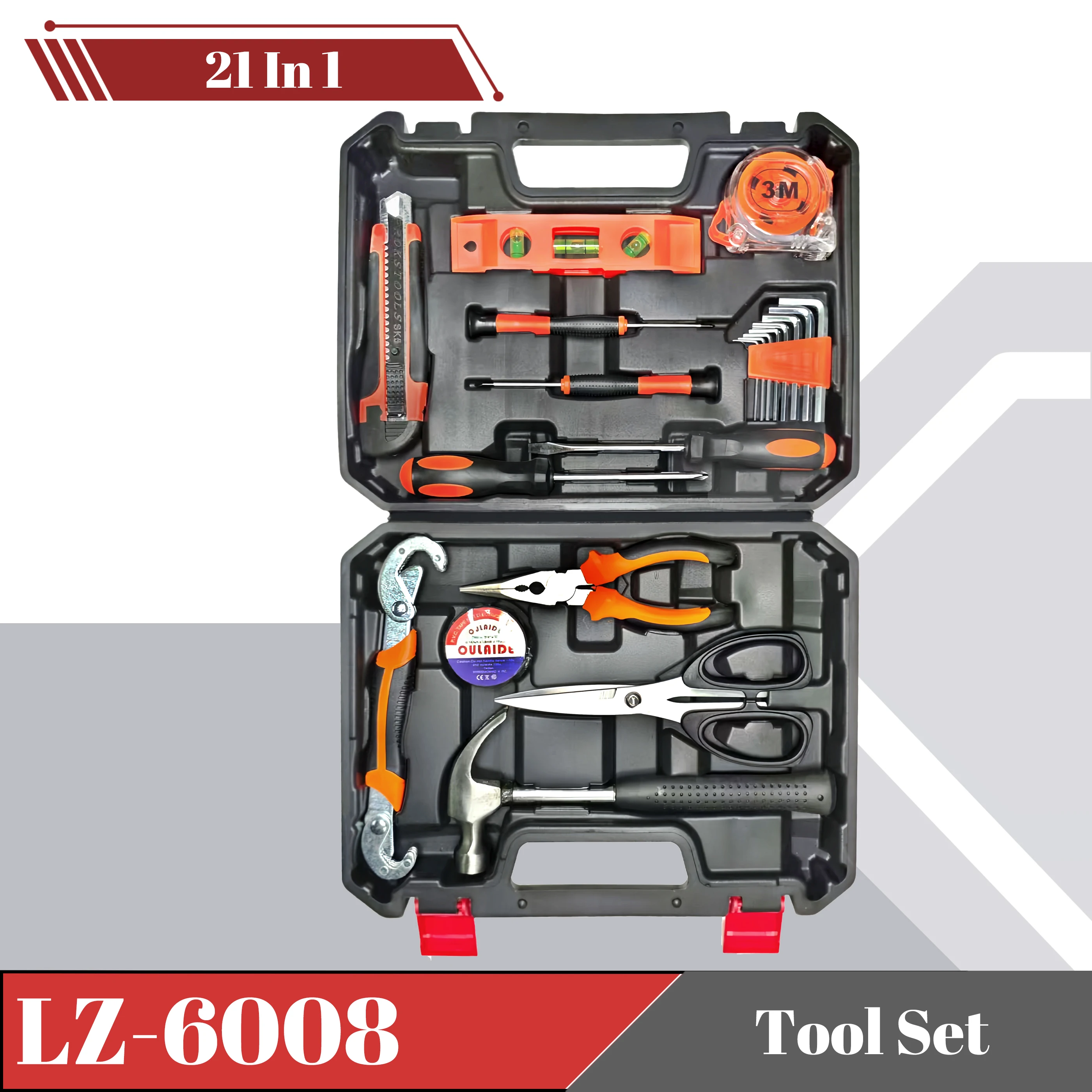 Набор инструментов из 21 предметов, коробка премиум-класса, полиэтиленовый инженерный пластик, домашняя архитектура и строительство своими руками
Набор инструментов из 21 предметов, коробка премиум-класса, полиэтиленовый инженерный пластик, домашняя архитектура и строительство своими руками