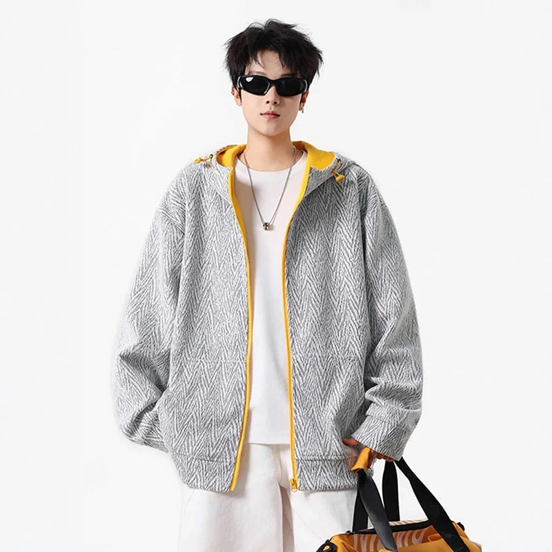 2025 цветной кардиган с рисунком «елочка», толстовка, мужская осенняя тяжелая спортивная куртка на молнии с капюшоном
2025 цветной кардиган с рисунком «елочка», толстовка, мужская осенняя тяжелая спортивная куртка на молнии с капюшоном