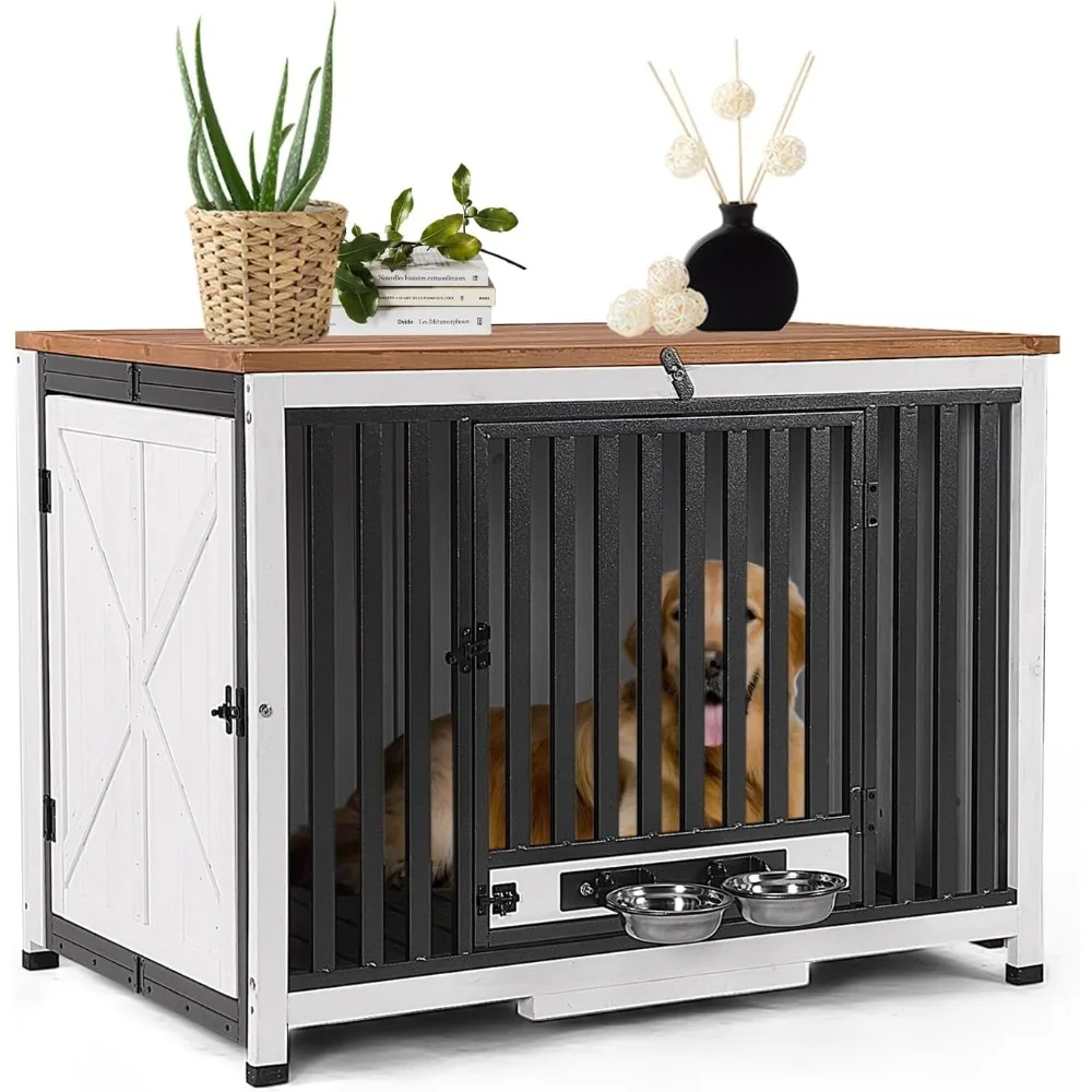 LUCK Foldable Dog Crate Furniture No Assembly, Expandable Design, Chew-Resistant, With 360° Rotating Pet Bowls, Multi
LUCK Foldable Dog Crate Furniture No Assembly, Expandable Design, Chew-Resistant, With 360° Rotating Pet Bowls, Multi