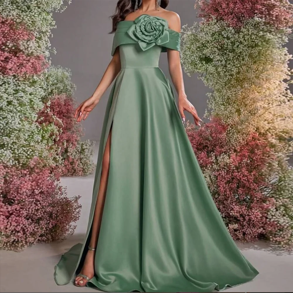 Customized A-Line Prom Dresses Floor-Length Off The Shoulder Sleeveless Evening Gown Fashion Flowers Side Split Party Gown
Customized A-Line Prom Dresses Floor-Length Off The Shoulder Sleeveless Evening Gown Fashion Flowers Side Split Party Gown