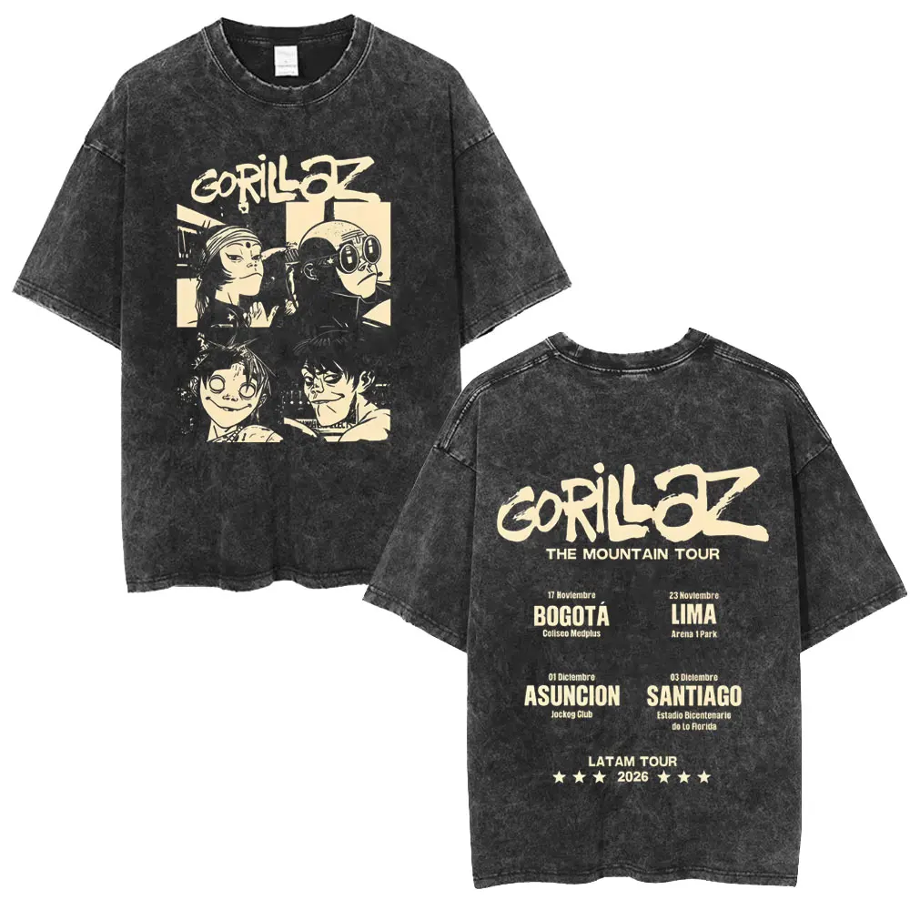 Washed Vintage Rock Band Gorillaz Tour 2026 T-shirt Men Women Clothing Hip Hop Punk Oversized Crewneck T Shirts Men's Streetwear
Washed Vintage Rock Band Gorillaz Tour 2026 T-shirt Men Women Clothing Hip Hop Punk Oversized Crewneck T Shirts Men's Streetwear