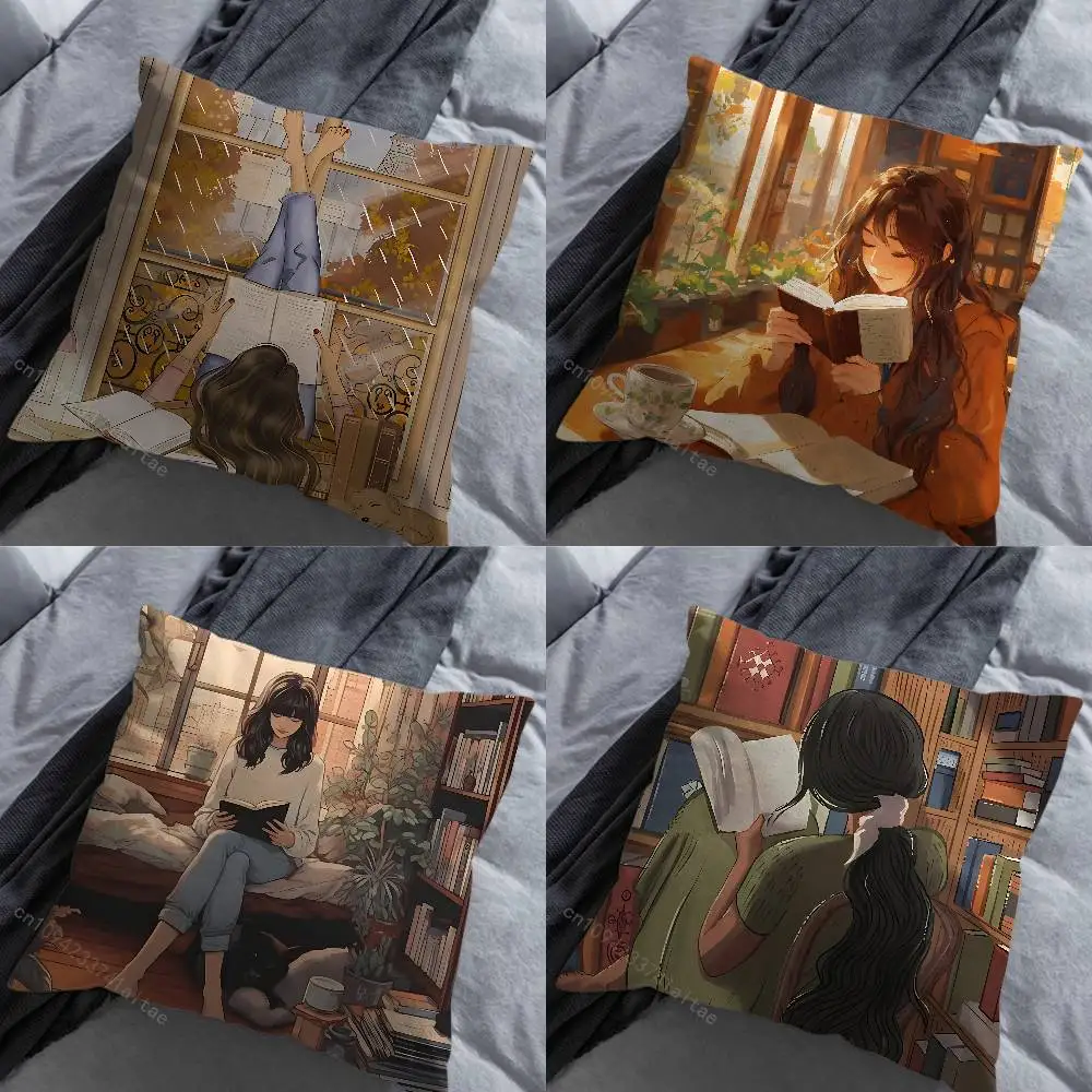 Read Book illustration Pillowcase for Sofa Room Office Decor Printing Merchandise All-Match Cushion Cover
Read Book illustration Pillowcase for Sofa Room Office Decor Printing Merchandise All-Match Cushion Cover