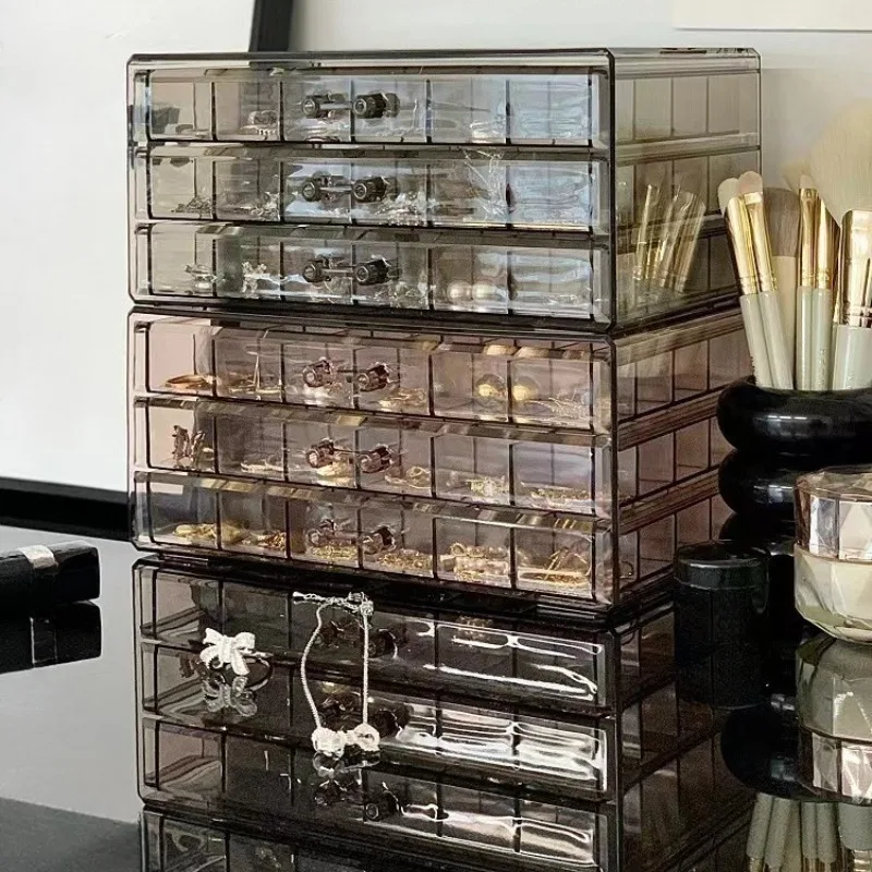 Transparent Jewelry Organizer with Handle Multi Layer Large Capacity Storage Box for Earrings Rings Bracelets Dustproof Drawer
Transparent Jewelry Organizer with Handle Multi Layer Large Capacity Storage Box for Earrings Rings Bracelets Dustproof Drawer