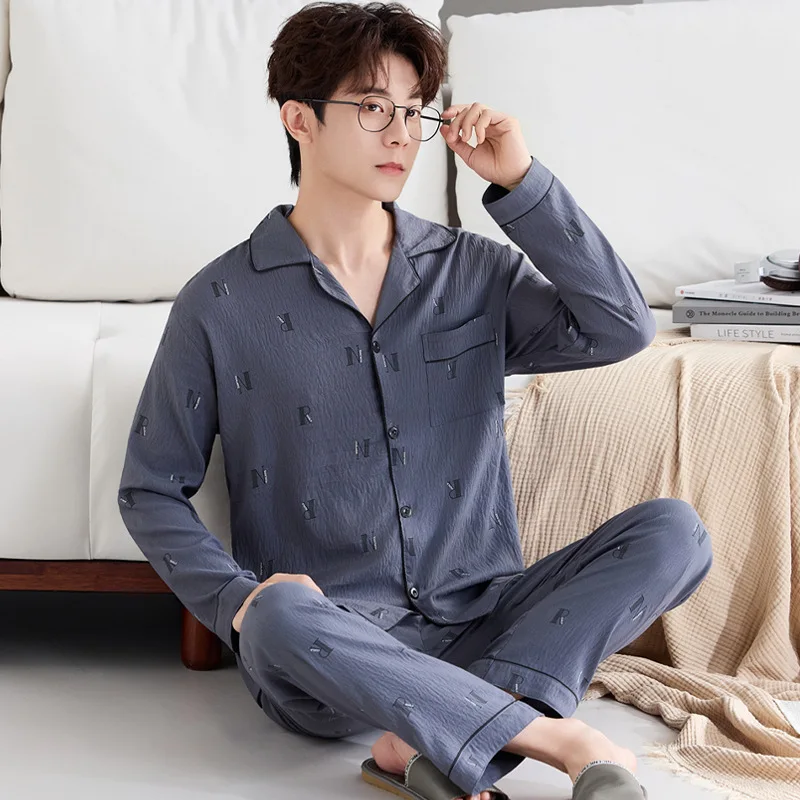 Мужской повседневный пижамный комплект – топ с длинным рукавом и длинные брюки, весна/осень, легкий, с облачным принтом, из хлопка, больших размеров, свободного кроя, для дома и отдыха
Мужской повседневный пижамный комплект – топ с длинным рукавом и длинные брюки, весна/осень, легкий, с облачным принтом, из хлопка, больших размеров, свободного кроя, для дома и отдыха