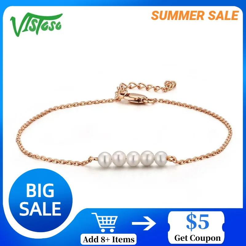 VISTOSO 14K Rose Gold Bracelet For Women Genuine Trendy Fresh Water White Pearl Bracelet Party Engagement Elegant Fine Jewelry
VISTOSO 14K Rose Gold Bracelet For Women Genuine Trendy Fresh Water White Pearl Bracelet Party Engagement Elegant Fine Jewelry