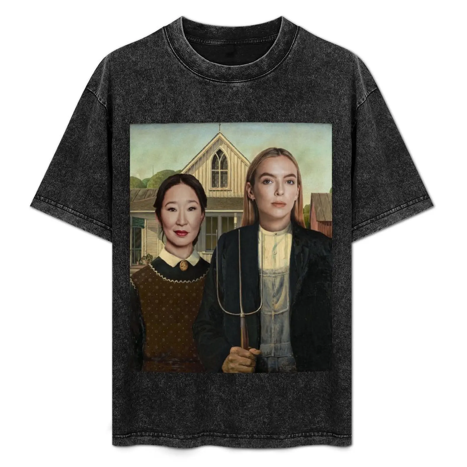 Villanelle and Eve American Gothic Killing Eve T-Shirt Work Outdoor T-Shirt for Men
Villanelle and Eve American Gothic Killing Eve T-Shirt Work Outdoor T-Shirt for Men