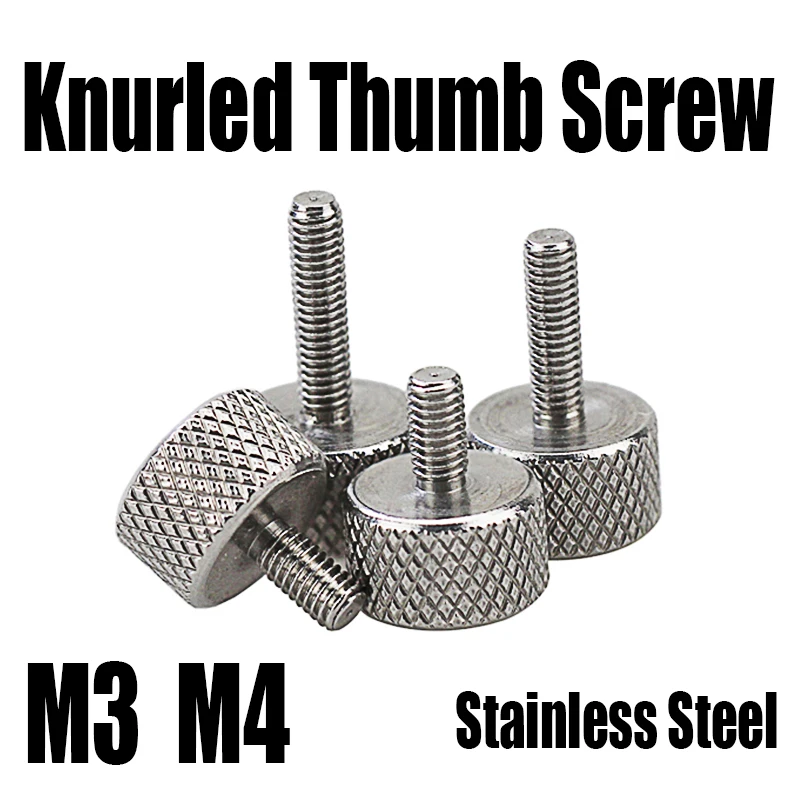 10PCS M3 M4 Knurled Thumb Screw Stainless Steel Round Flat Head Hand Tighten Adjust Screw For DIY/Computer Case Etc
10PCS M3 M4 Knurled Thumb Screw Stainless Steel Round Flat Head Hand Tighten Adjust Screw For DIY/Computer Case Etc