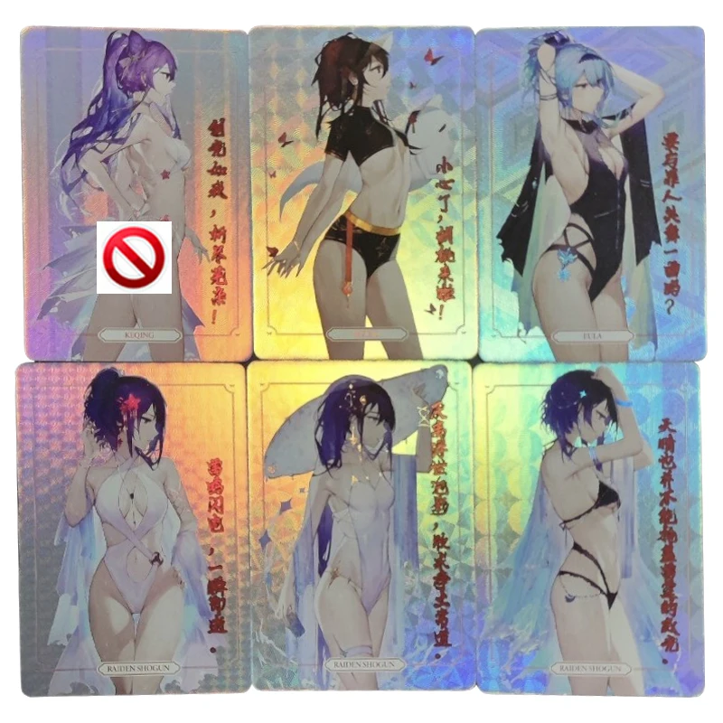 6Pcs/set Genshin Beelzebul Keqing Eula Flash Card ACG Classic Game Anime Collection Cards Diy Gift Toys
6Pcs/set Genshin Beelzebul Keqing Eula Flash Card ACG Classic Game Anime Collection Cards Diy Gift Toys