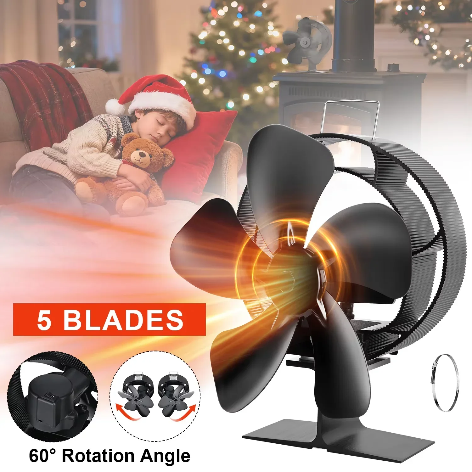 TXF【Reliable】Angle Adjustment 5 Blades Heat Powered Stove Fan Log Wood Burner Eco-fan Quiet Fireplace Fan Home Winter Warm Heat
TXF【Reliable】Angle Adjustment 5 Blades Heat Powered Stove Fan Log Wood Burner Eco-fan Quiet Fireplace Fan Home Winter Warm Heat